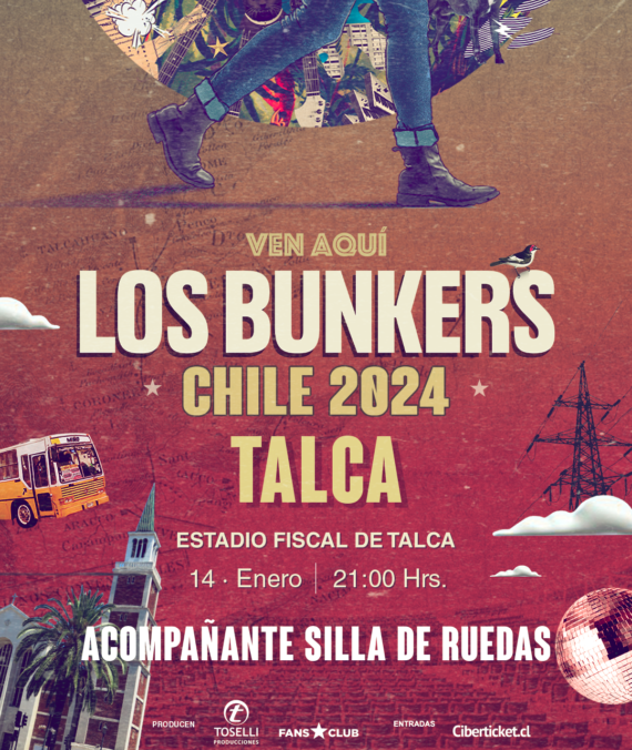 Los Bunkers en Talca – Acompañante Silla de Ruedas